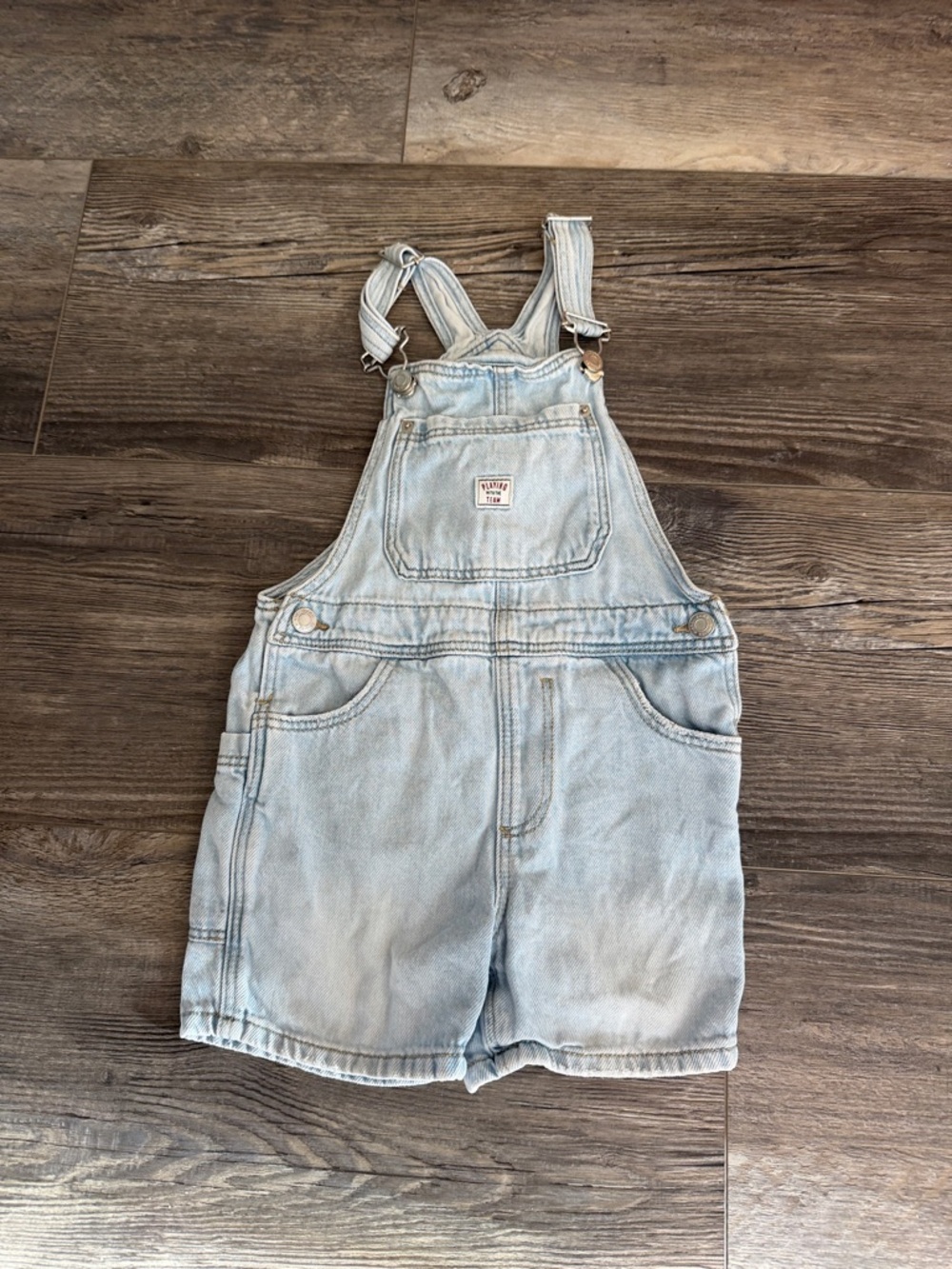 Zara Light Wash Denim Short Overalls